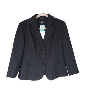 NWT Marks & Spencer Black Wool Blend Tweed Suit Blazer